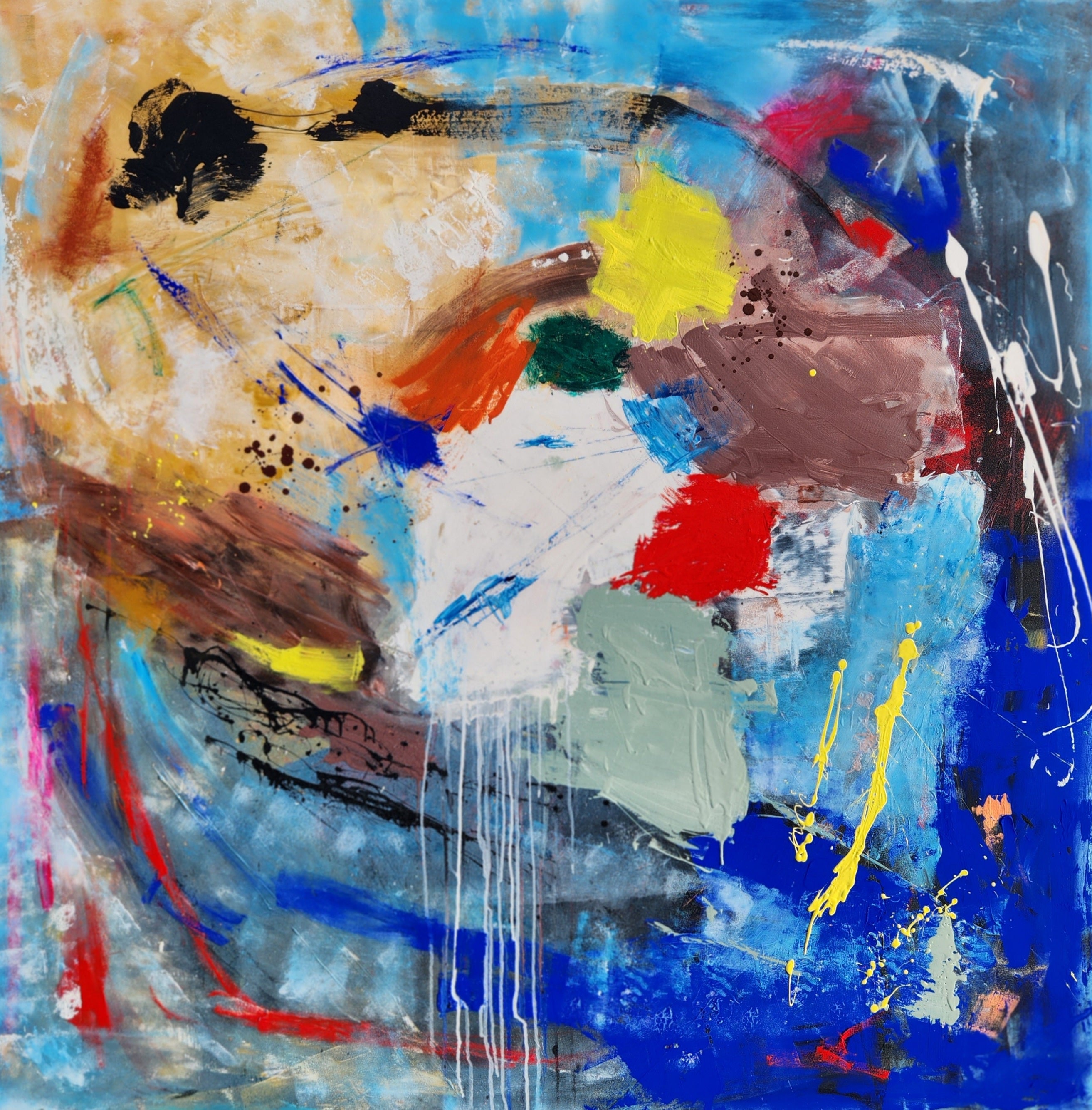 Rainbow Puddles - Original Art 140m x 140cm