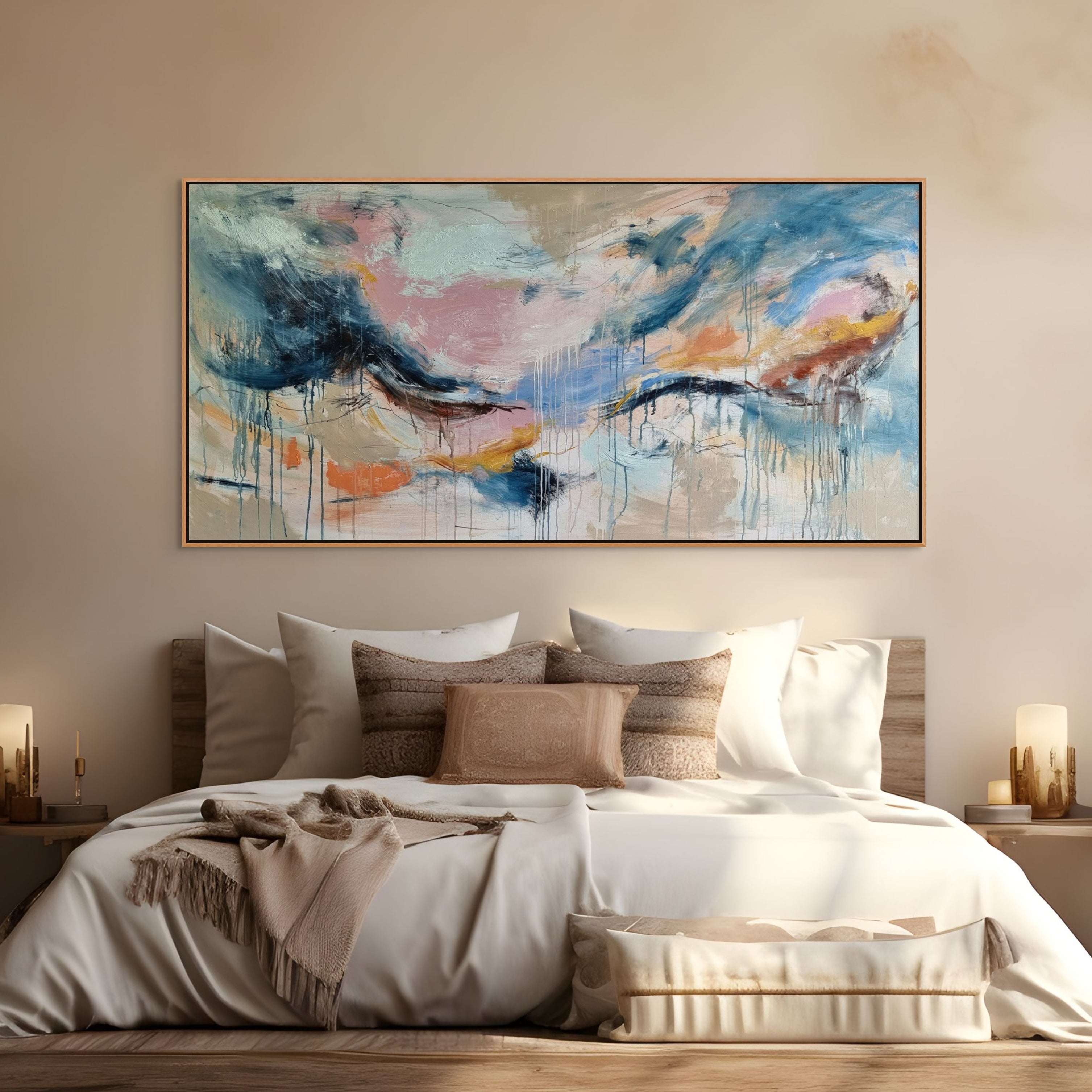 Blue Clouds, Pink Skies...182cm x 90cm Original Art