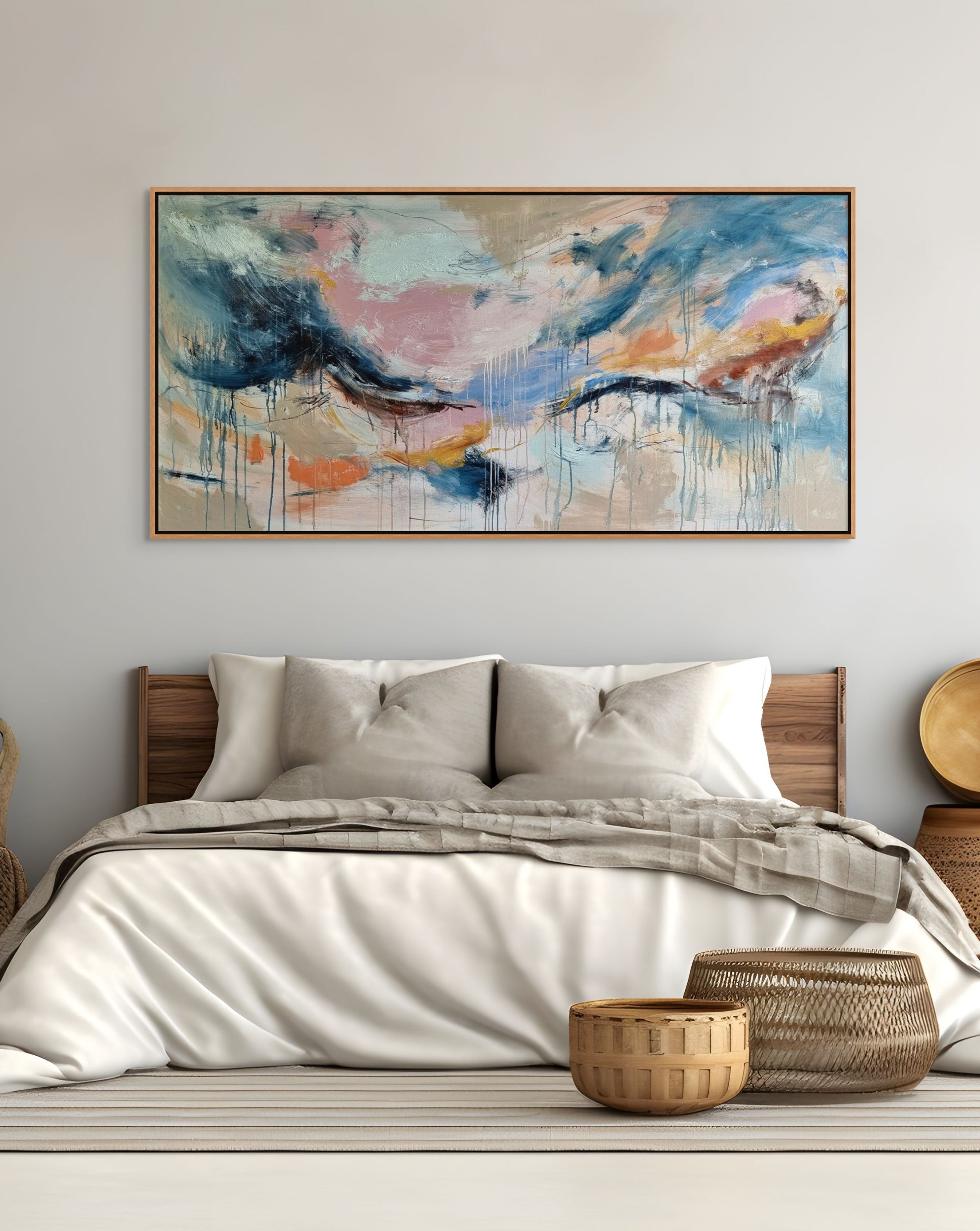 Blue Clouds, Pink Skies...182cm x 90cm Original Art