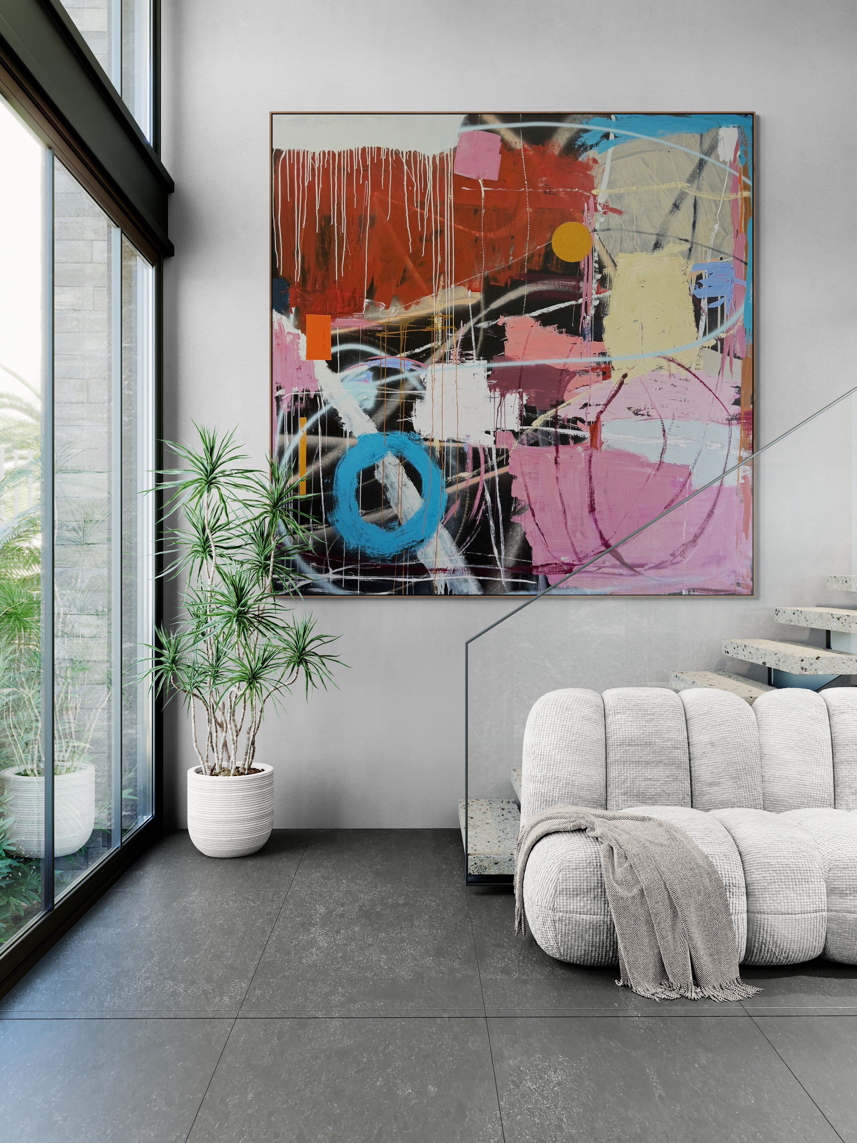 Rollercoasters - Original Art 200cm x 200cm