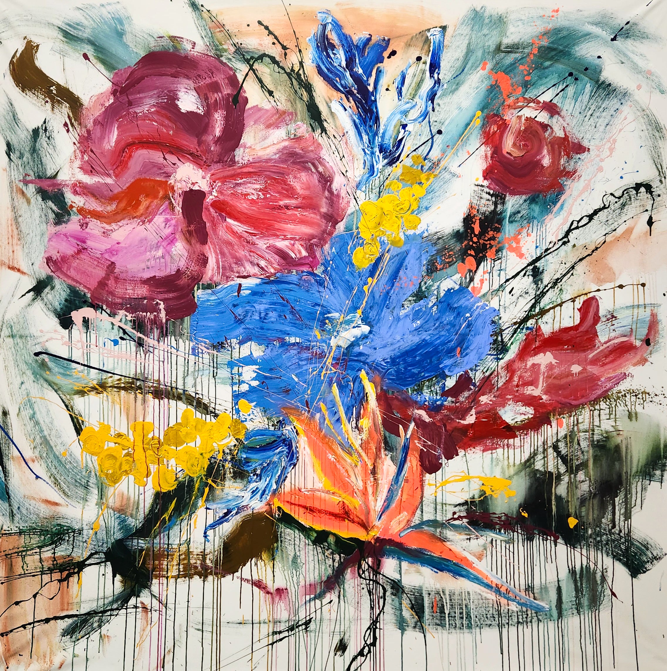 Strelitzia - Original Art 200cm x 200cm