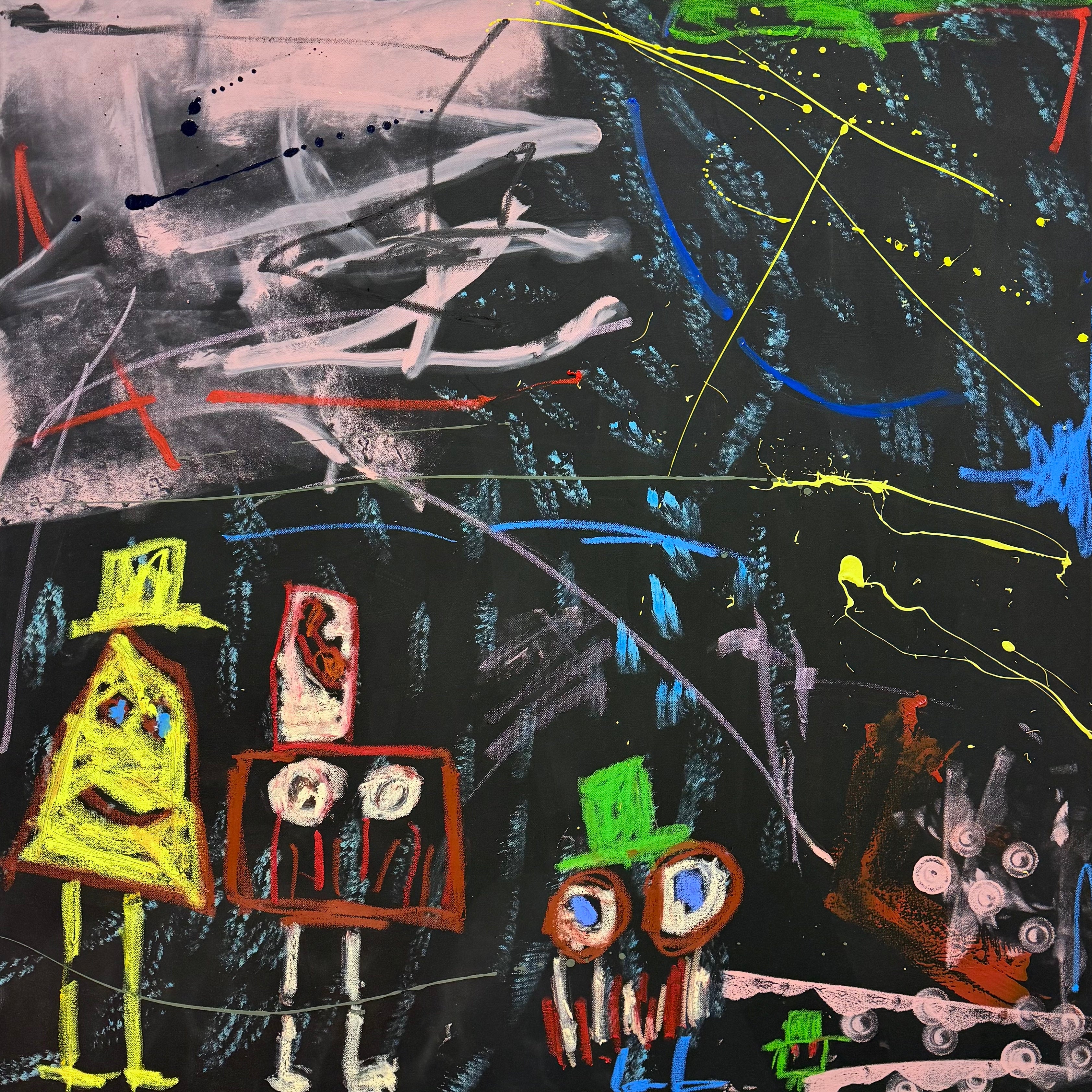 The Mad HattersTea Party- Original Art 100cm x 100cm