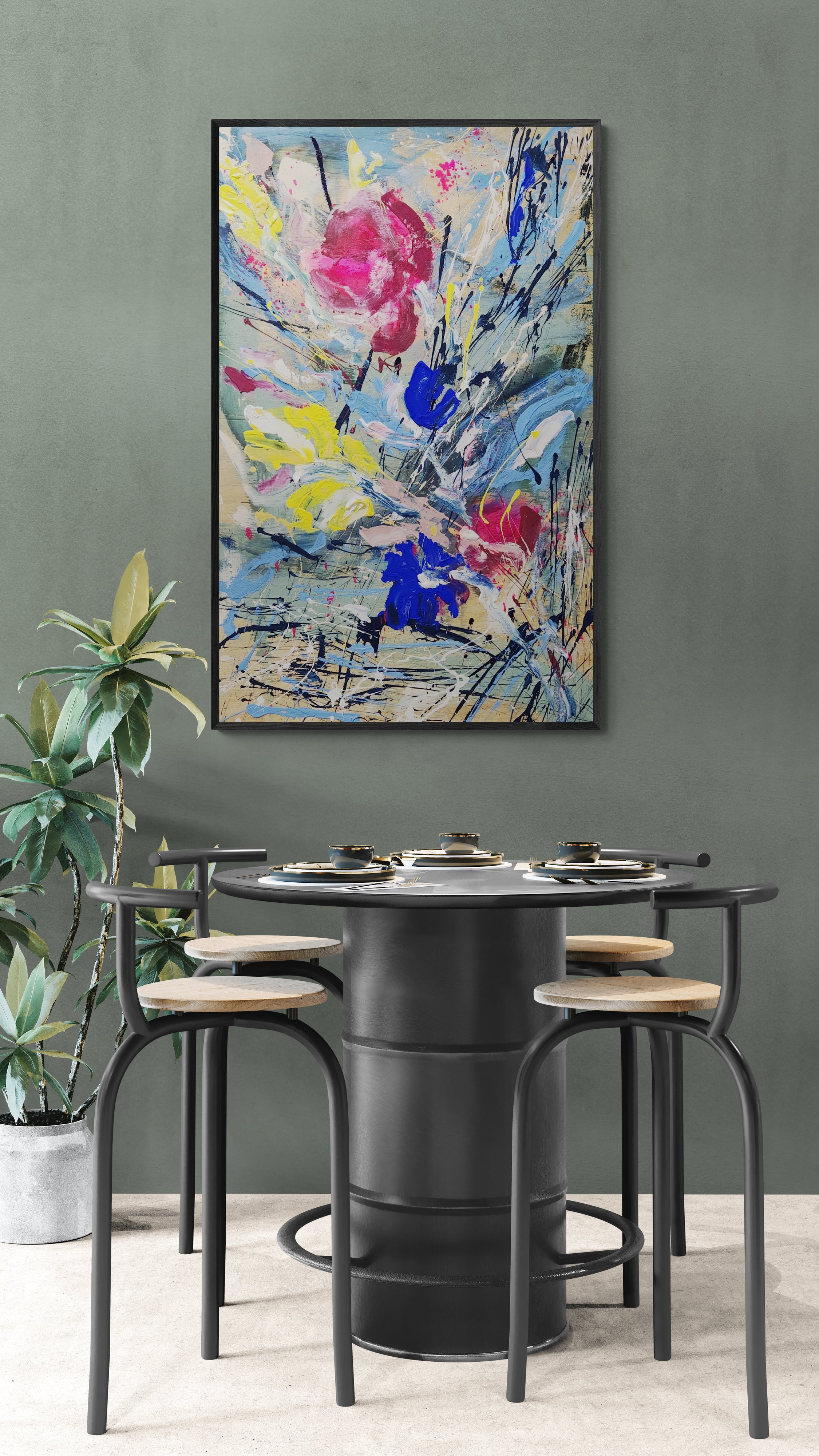 Delphinium 120cm x 74cm Original Art