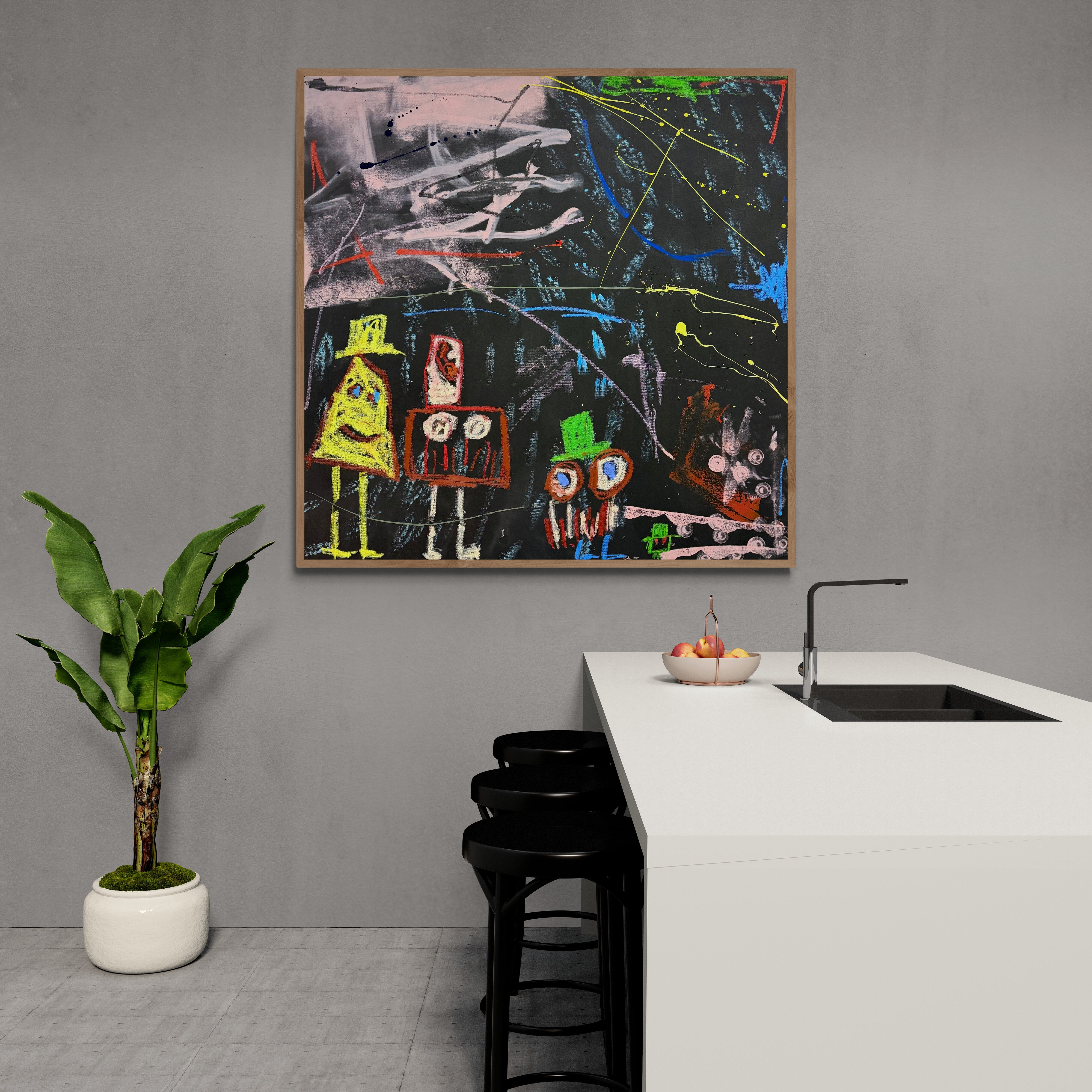 The Mad HattersTea Party- Original Art 100cm x 100cm