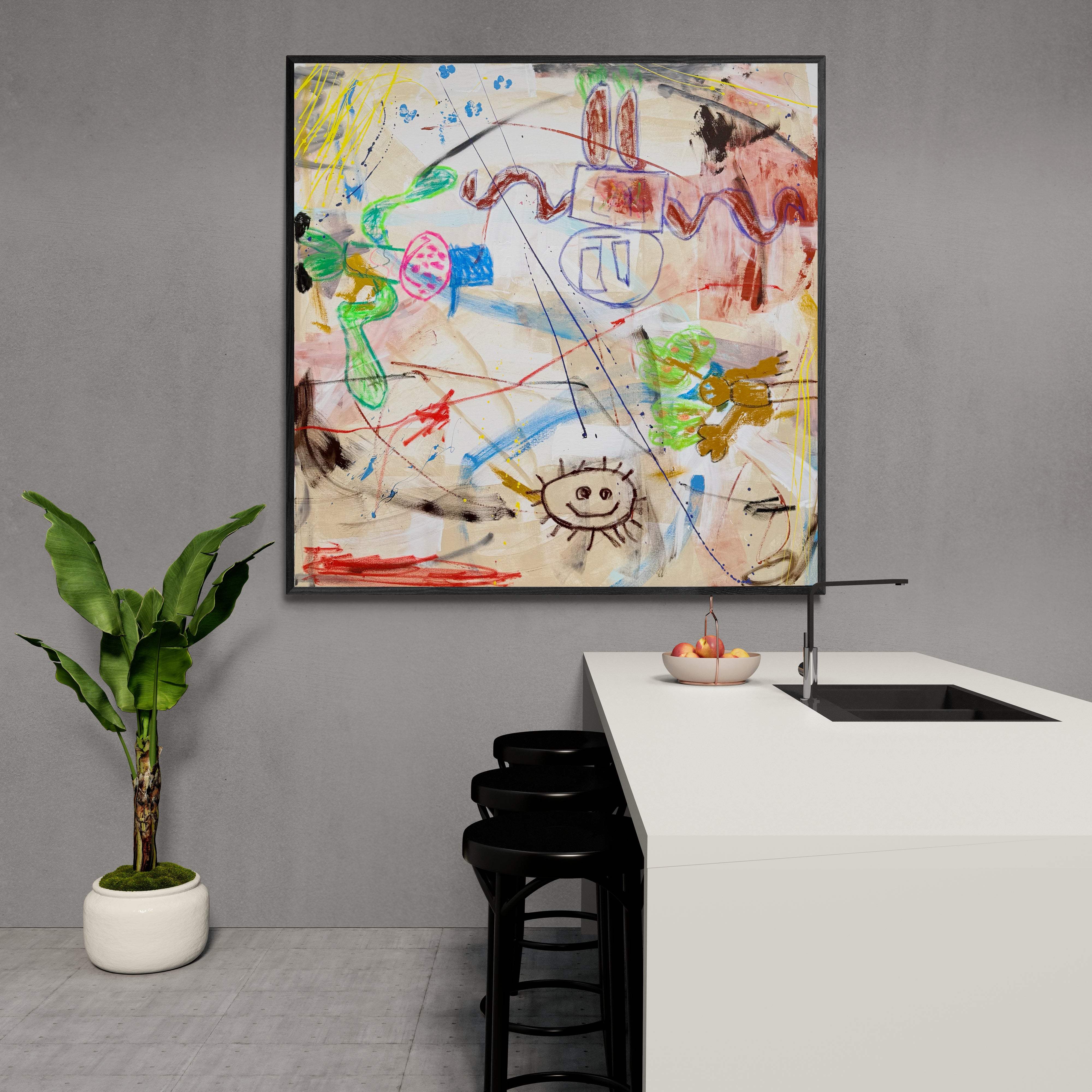 The Monster Meeting- Original Art 120cm x 120cm