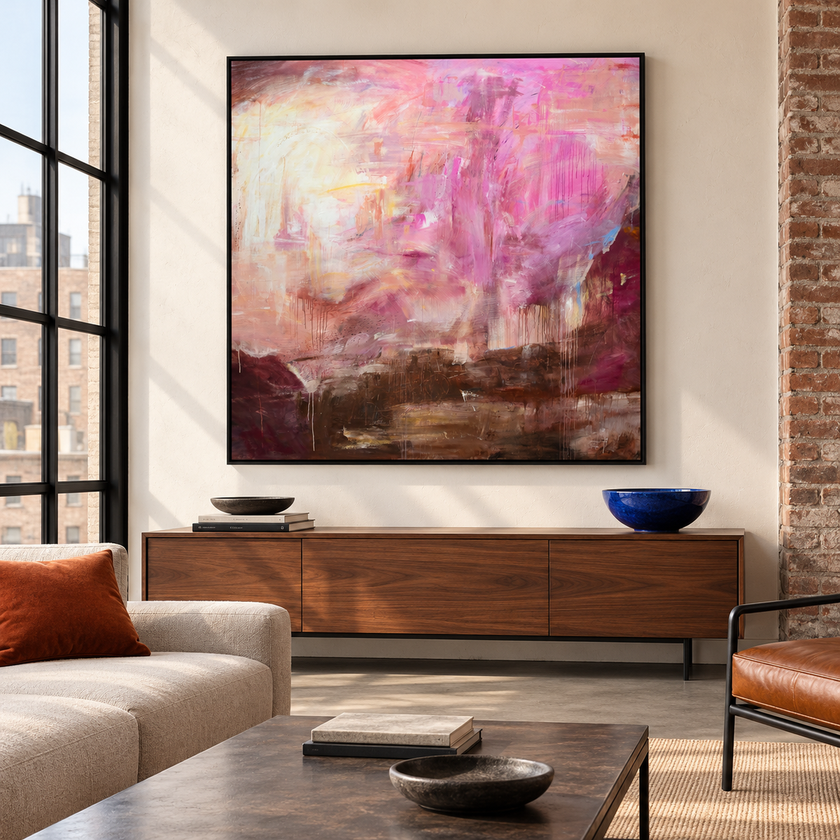 The Bay of Fires in black frame, interior mockup