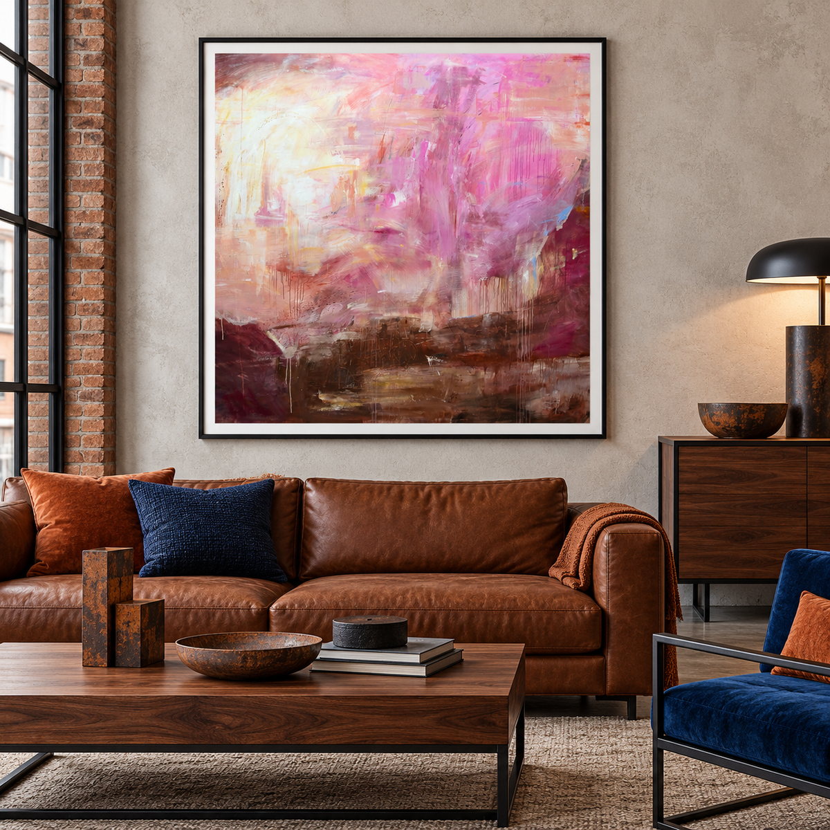 The Bay of Fires print with a 5 cm white border, interior mockup