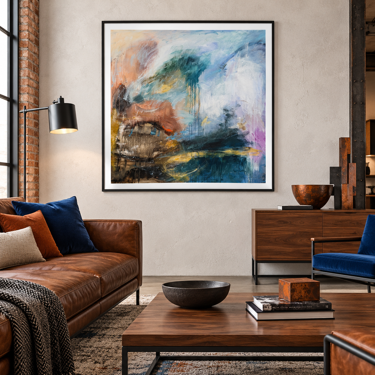 Van Diemen's print with a 5 cm white border, interior mockup